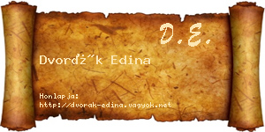 Dvorák Edina névjegykártya