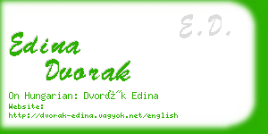 edina dvorak business card
